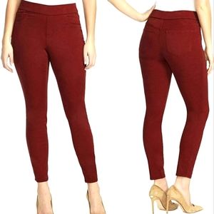 NWT! Nine West Heidi Cabernet Burgundy Pull On Skinny Yoga Stretch Pants 14